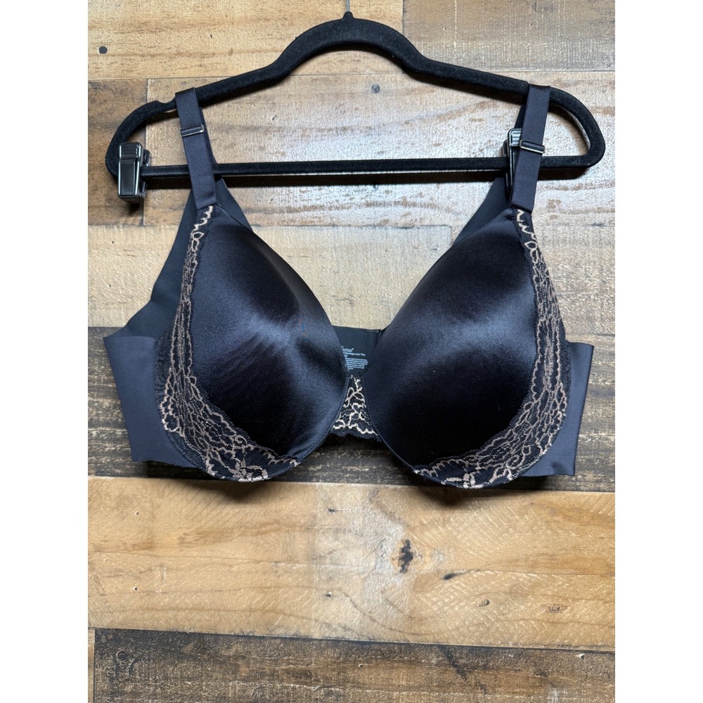 Soma Vanishing Back Full Coverage Lace Trim Bra‎ Black 42D